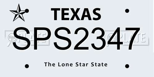 SPS2347 Texas License Plate