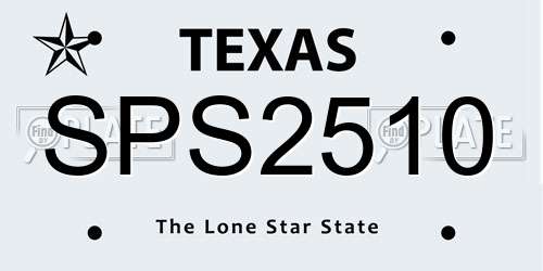 SPS2510 Texas License Plate