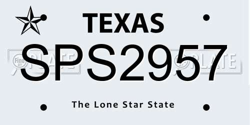 SPS2957 Texas License Plate