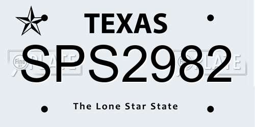 SPS2982 Texas License Plate