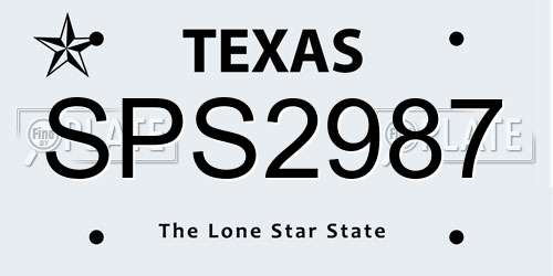 SPS2987 Texas License Plate