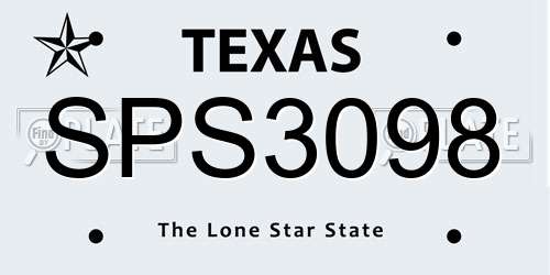 SPS3098 Texas License Plate
