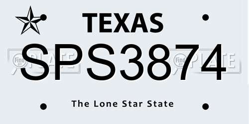 SPS3874 Texas License Plate