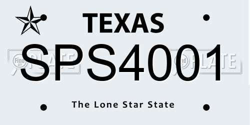 SPS4001 Texas License Plate