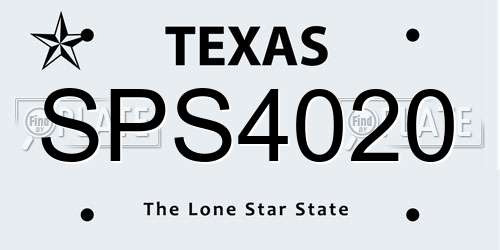SPS4020 Texas License Plate