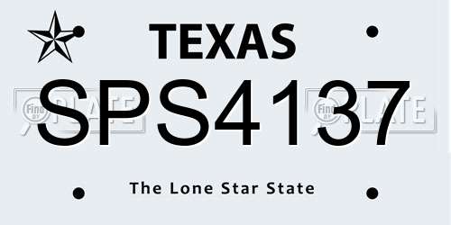 SPS4137 Texas License Plate