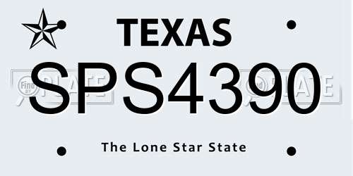 SPS4390 Texas License Plate