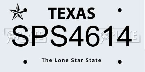 SPS4614 Texas License Plate