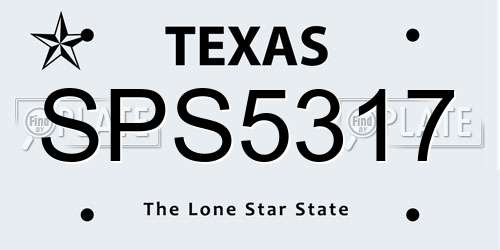 SPS5317 Texas License Plate