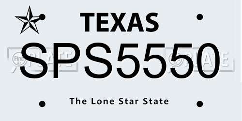 SPS5550 Texas License Plate