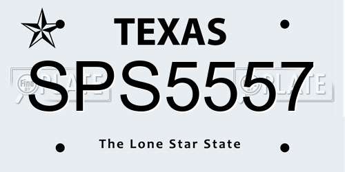 SPS5557 Texas License Plate