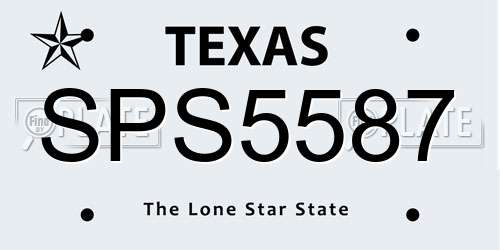 SPS5587 Texas License Plate