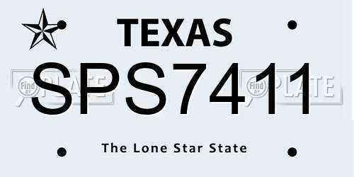 SPS7411 Texas License Plate
