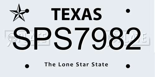 SPS7982 Texas License Plate