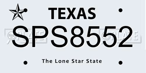 SPS8552 Texas License Plate