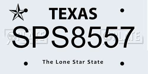 SPS8557 Texas License Plate