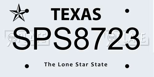 SPS8723 Texas License Plate