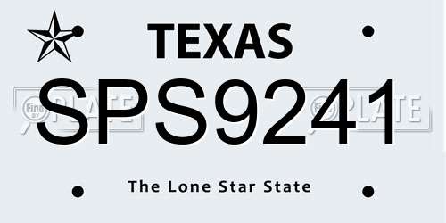 SPS9241 Texas License Plate