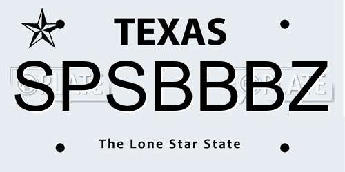 SPSBBBZ Texas License Plate