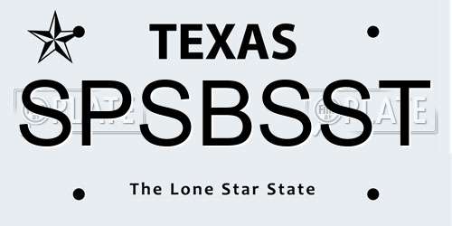 SPSBSST Texas License Plate