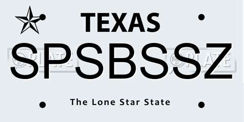 SPSBSSZ Texas License Plate