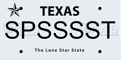 SPSSSST Texas License Plate