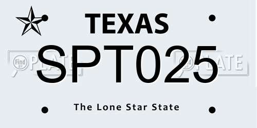 SPT025 Texas License Plate