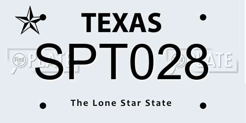 SPT028 Texas License Plate