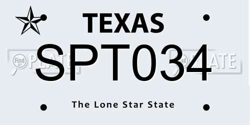 SPT034 Texas License Plate