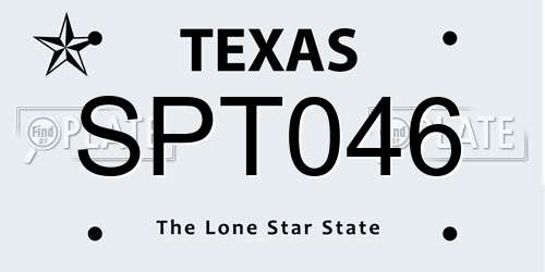 SPT046 Texas License Plate