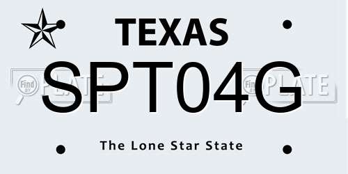 SPT04G Texas License Plate