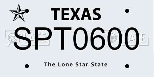 SPT0600 Texas License Plate