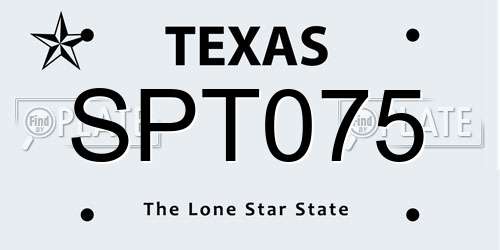 SPT075 Texas License Plate