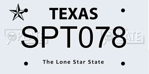 SPT078 Texas License Plate