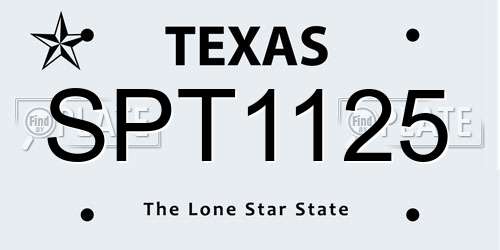 SPT1125 Texas License Plate