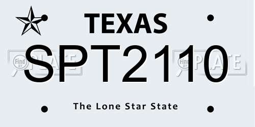 SPT2110 Texas License Plate