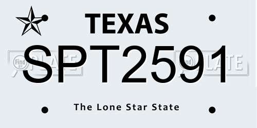 SPT2591 Texas License Plate