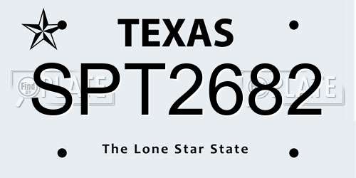 SPT2682 Texas License Plate
