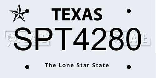 SPT4280 Texas License Plate