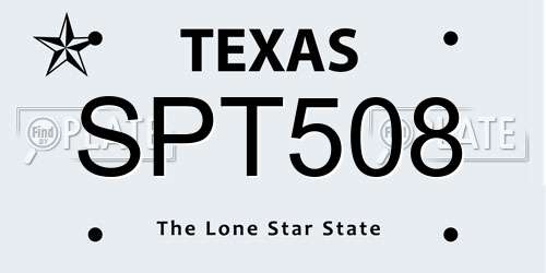 SPT508 Texas License Plate