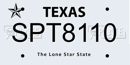 SPT8110 Texas License Plate