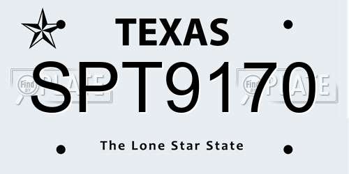 SPT9170 Texas License Plate