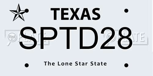 SPTD28 Texas License Plate