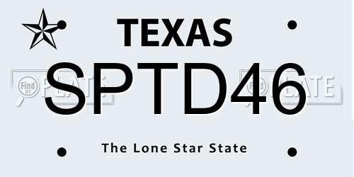 SPTD46 Texas License Plate