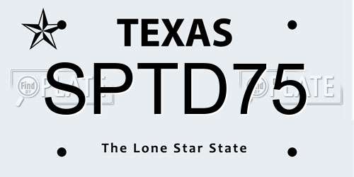 SPTD75 Texas License Plate