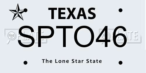 SPTO46 Texas License Plate
