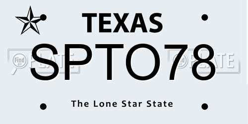 SPTO78 Texas License Plate