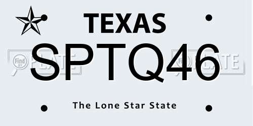 SPTQ46 Texas License Plate