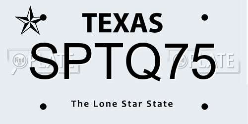 SPTQ75 Texas License Plate