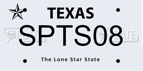 SPTS08 Texas License Plate